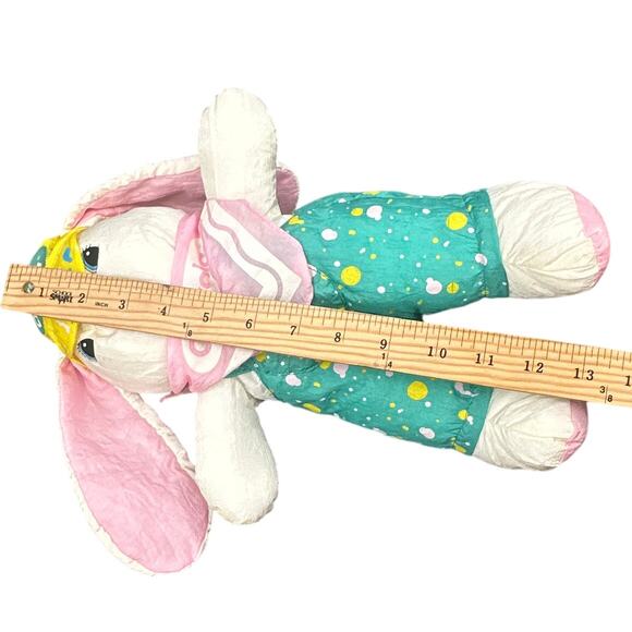 VTG Hallmark Crayola Bunny Plush 1993 Easter Rabbit Toy Pink Ears Hat Outfit 18" - Picture 16 of 16